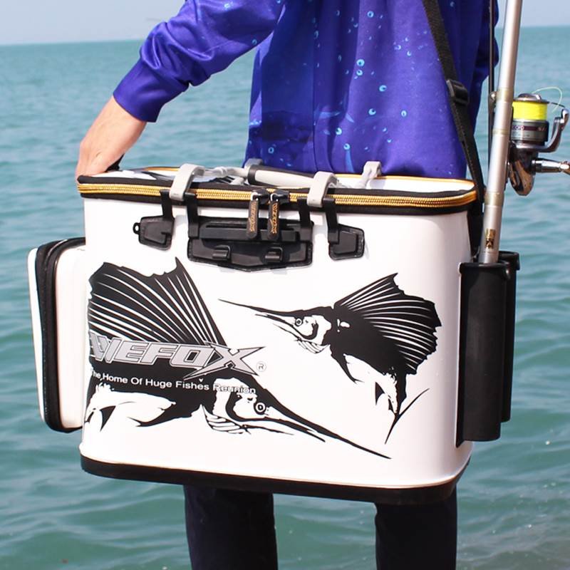 we've got a multi-purpose, live-fish bucket, eva, and a thick sea-fish tank with an oxygen pump